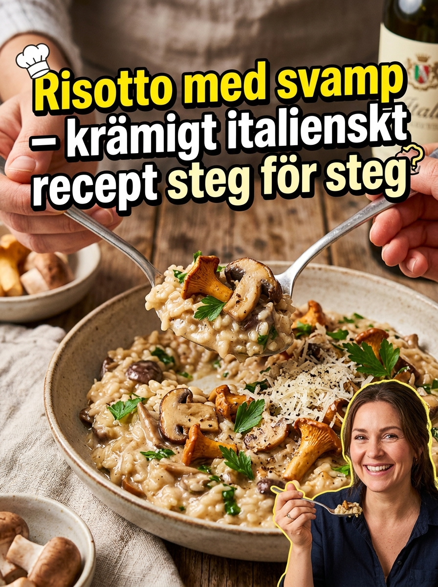 Risotto med svamp: krämigt italienskt recept steg för steg
